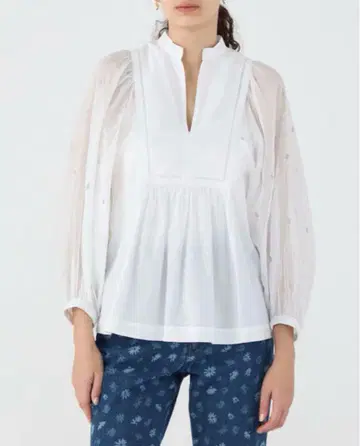 ne Quittez pas BLACK POPLIN ORGANZE 셔츠