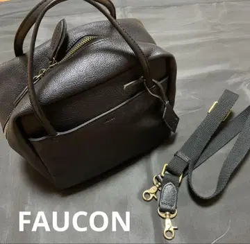 FAUCON 포콘 블랙 가죽 핸드백 숄더백
