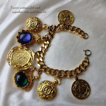 france antique 골드 포브 씰 코인 팔찌