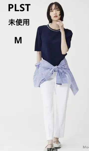 PLST 미사용 린넨 블렌드 스틱 팬츠