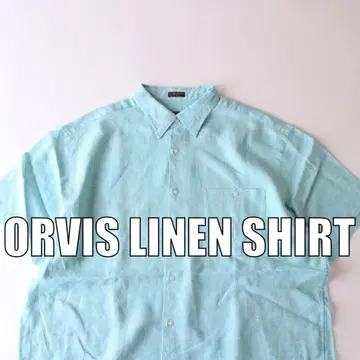 ORVIS 린넨 반팔 체크 셔츠 USA 빈티지 구제 의류 [GG0179