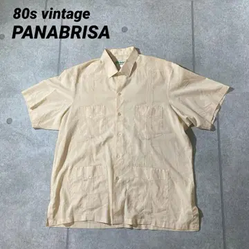 80년대 빈티지 쿠바 셔츠 파나마 제 PANABRISA 베이지 XL