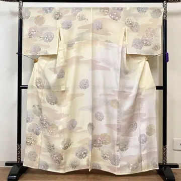 명주 귀여운 꽃 여름 호몬기 순수 실크 이시키아테 여름 기모노