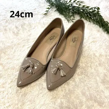 WAG 펌프스 스틸레토 힐 그레이 에나멜 발수 가공 24cm