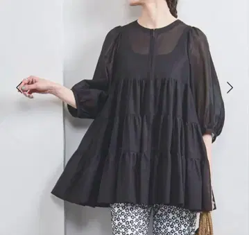 UNITED ARROWS 티어드 6SL 블라우스