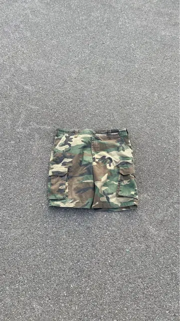 카모플라쥬 카고 배기 팬츠 LARGE 무릎 아래