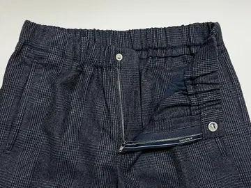 인코텍스 네이비 그레이 글렌체크 울 이지 팬츠 446