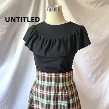언타이틀 티셔츠 프릴 블라우스 슬리브리스 블랙 UNTITLED
