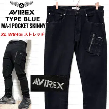 아비렉스 TYPE BLUE MA-1 포켓 하이 스트레치 스키니 데님
