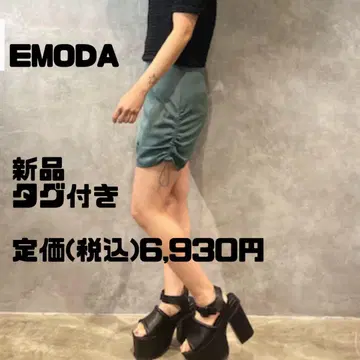 택 포함 새상품! EMODA 드로우 스트링 미니 스커트 (S 사이즈)