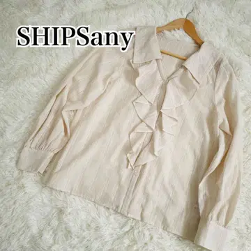 쉽스 에니 블라우스 셔츠 프릴 시어 자카드