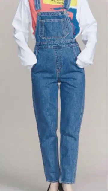 데님 블루 오버롤