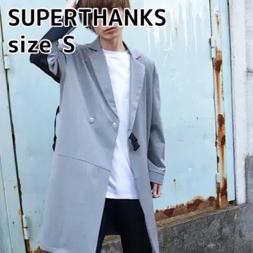 새상품급 슈퍼 땡스 스위칭 테일 체스터 코트 S 그레이 벨트