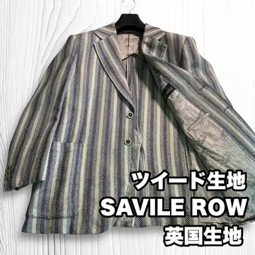 SAVILE ROW 영국 원단 트위드 스트라이프 자켓 일본제 테일러