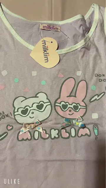 택 포함 새상품 milklim 캐릭터 프린트 탱크탑