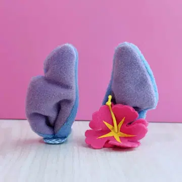 디즈니 스티치 헤어핀 머리핀 하이비스커스 귀 패치
