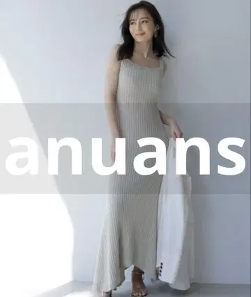 거의 미사용 anuans 니트 원피스 FREE 베이지 여성용