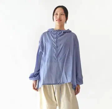 mizuiro ind 후디드 셔츠 퍼프 슬리브 풀오버