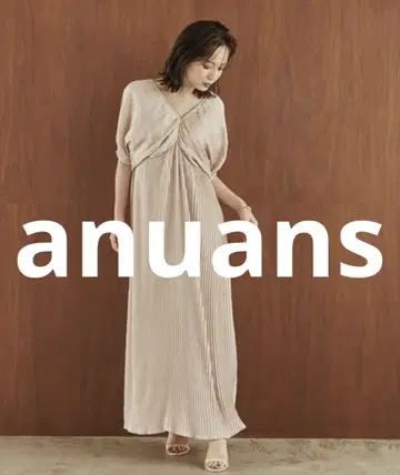 거의 미사용 anuans 반팔 원피스 FREE 핑크 베이지 여성용