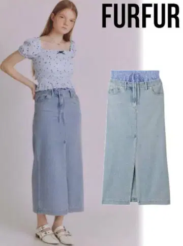 FURFUR 2way I 라인 데님 스커트