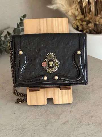 미사용 ANNA SUI 안나수이 패스 케이스 셀 빵 블랙 검정 뱀