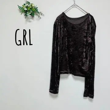 GRL 그레일 티셔츠 긴팔 메쉬 광택
