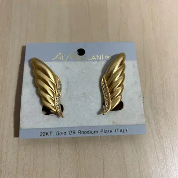 Al'Misslani 큐빅 깃털 모양 귀찌 22kt 이탈리아