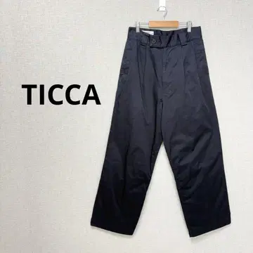 TICCA 티카 턱이 있는 치노 팬츠 와이드 팬츠 네이비 코튼