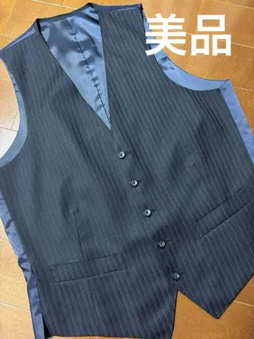 다크 블루 스트라이프 수트 베스트