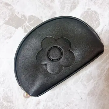 MARY QUANT 엠보싱 데이지 펄 라운드 파우치