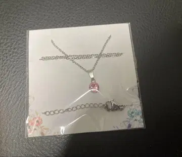 실버 핑크 크리스탈 목걸이