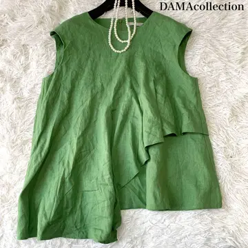 DAMAcollection 비대칭 린넨 100% 블라우스 빅 사이즈