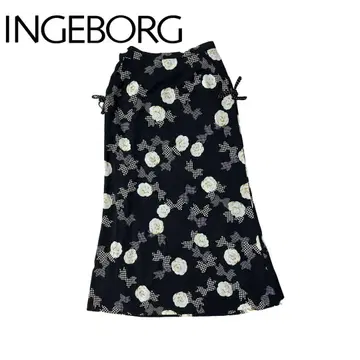 INGEBORG 잉게보그 꽃무늬 리본 롱 스커트 사이즈 S