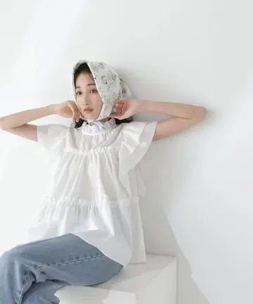 natural beauty basic 프릴 티어드 블라우스