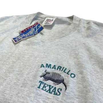 90s Anvil 아르마딜로 자수 티셔츠 XL 그레이