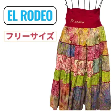 엘로데오/ELRODEO/패치워크/스커트/빨간색 계열