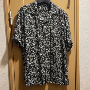 ZARA 릴랙스 핏 반팔 셔츠 L 블랙 화이트 미사용품