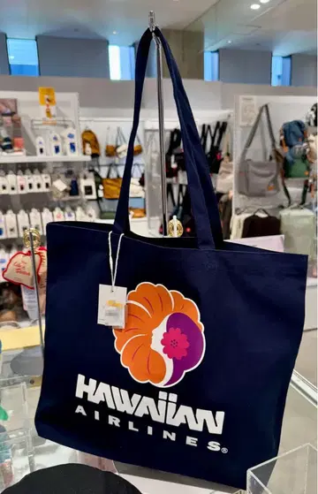 하와이안 항공 HAWAIIAN AIRLINES 토트백 네이비 컬러 미사용