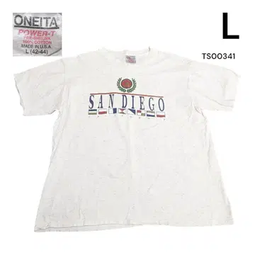 90sONEITA 구제 의류 샌디에고 프린트 반팔 티셔츠 L 마블링