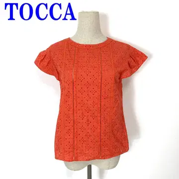 TOCCA 토카 반팔 블라우스 오렌지 코튼 100% 0 C3438