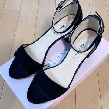 다이애나 앵클 스트랩 샌들 블랙 검정 DIANA 스웨이드