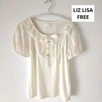 LIZLISA 레이스 퍼프 슬리브 상의