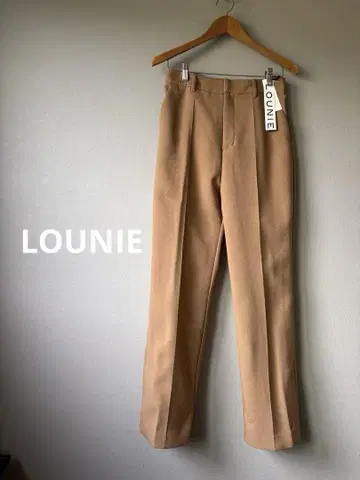 새상품 LOUNIE 슬림 레그 팬츠 센터 프레스 와이드 스트레이트 40