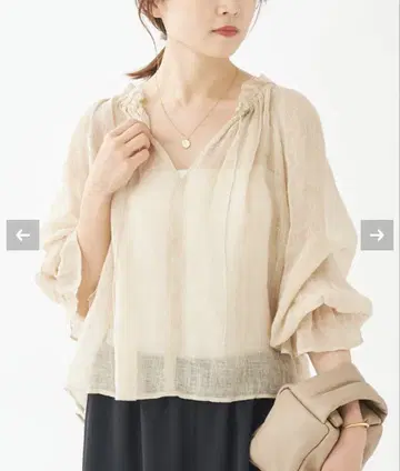 plage 플라주 LINEN Gather 블라우스