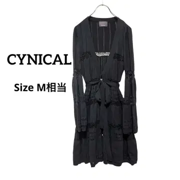 시스루 니트 가디건 긴팔 블랙 cynical 시니컬