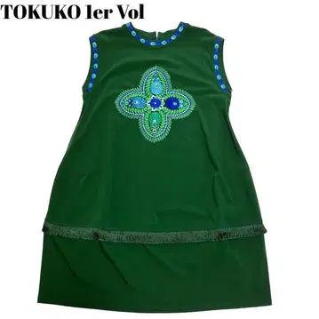 미사용 택 포함 TOKUKO 1er Vol 튜닉 자수 프린지