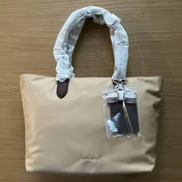 MIHAMA 베이지 나일론 숄더백