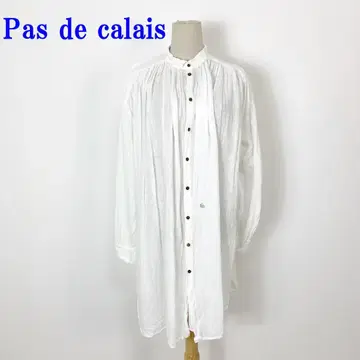 파드칼레 긴팔 셔츠 원피스 화이트 코튼 계열 L 정도 C3448