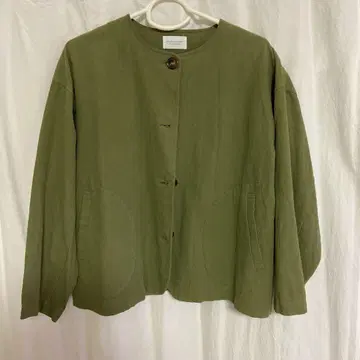 mumokuteki 노카라 자켓 올리브 그린