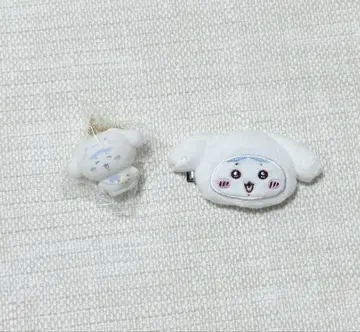 치이카와 산리오 시나모롤 하치와레 헤어 클립 플로키 마스코트